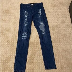 Ripped High Waist Jeggings